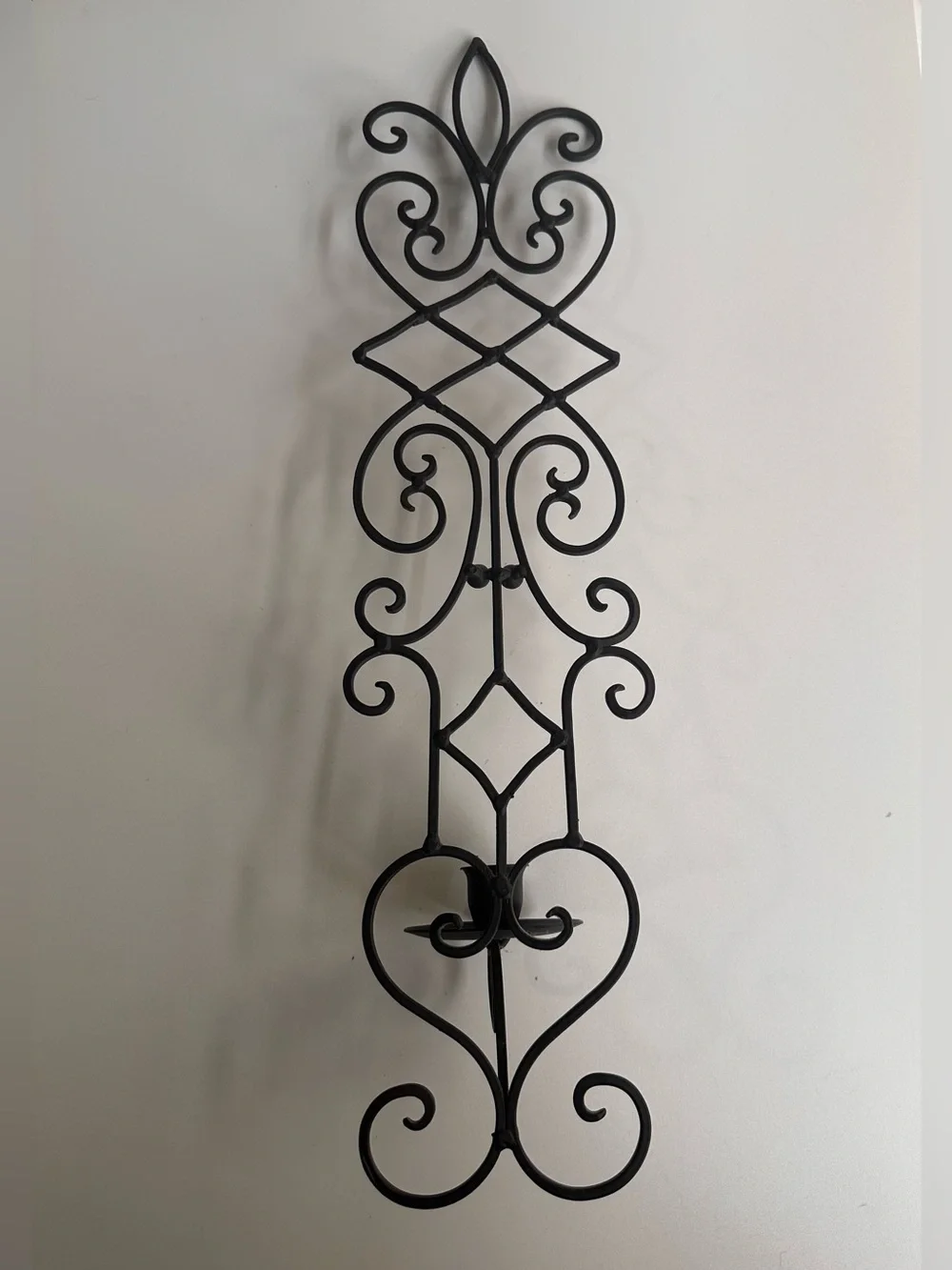 Decorative Black Metal Wall Sconce Candle Holder